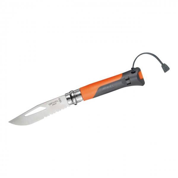 Opinel-Messer Nr. 8 Outdoor, Griff orange, mit Signalpfeife