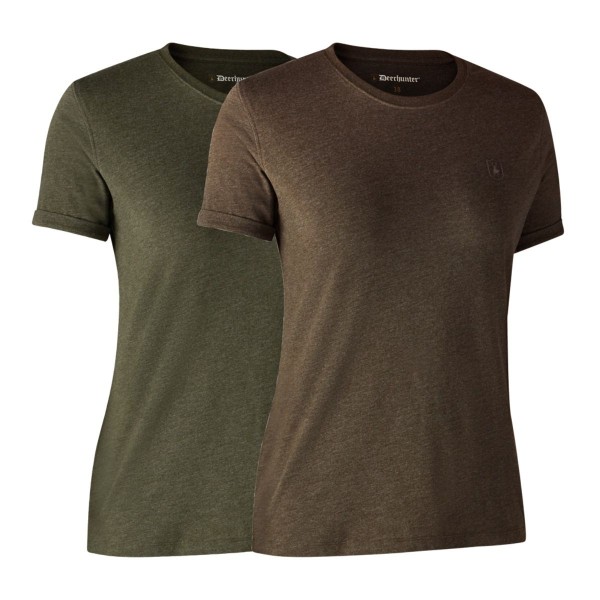 Deerhunter Damen T-Shirt Basic 2er- Pack Adventure Green/Brown